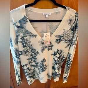 Johnny Was Blue Floral Pullover